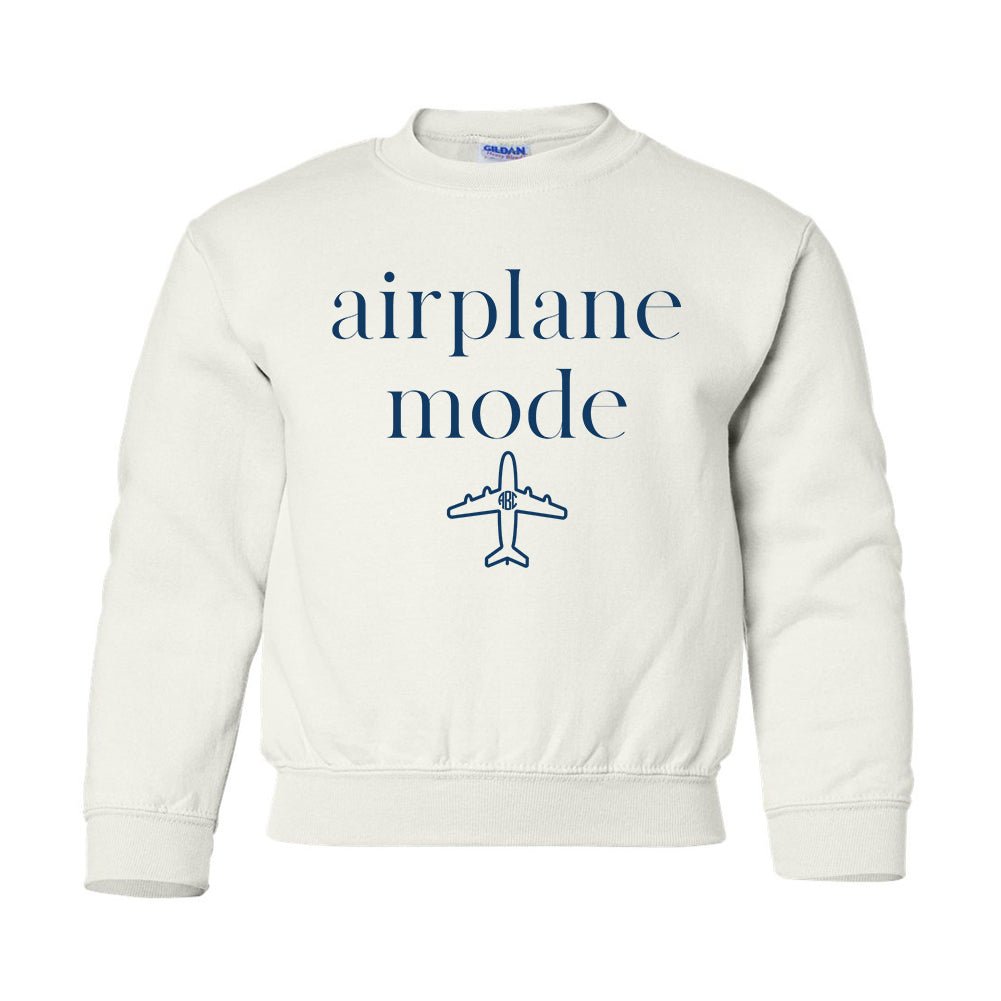 Kids Monogrammed 'Airplane Mode' Crewneck Sweatshirt - United Monograms