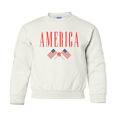 Kids Monogrammed 'America' Crewneck Sweatshirt - United Monograms