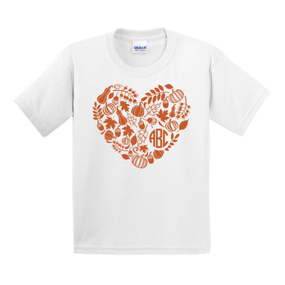 Kids Monogrammed 'Autumn Heart' T-Shirt - United Monograms