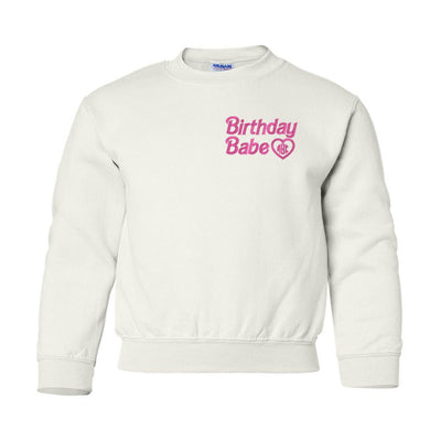 Kids Monogrammed Birthday Babe Crewneck Sweatshirt - United Monograms