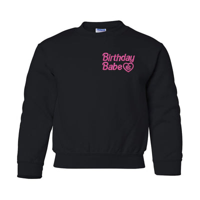 Kids Monogrammed Birthday Babe Crewneck Sweatshirt - United Monograms