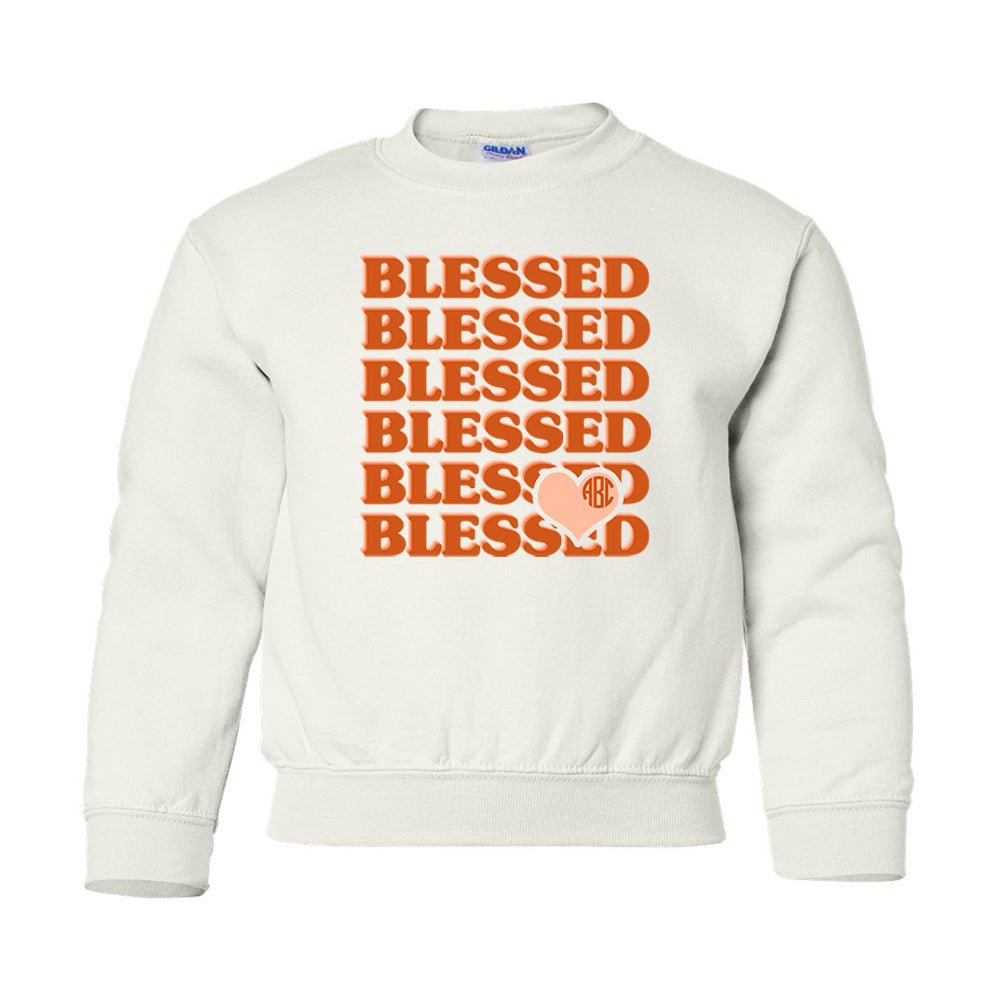 Kids Monogrammed 'Blessed' Crewneck Sweatshirt - United Monograms