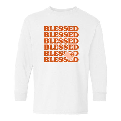 Kids Monogrammed 'Blessed' Long Sleeve T-Shirt - United Monograms