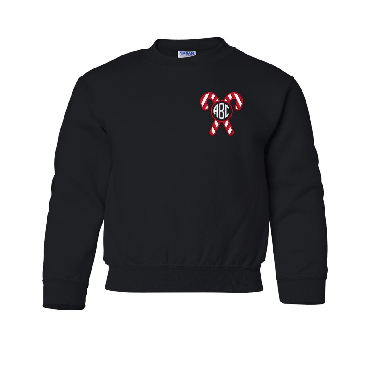 Kids Monogrammed Candy Cane Crewneck Sweatshirt - United Monograms