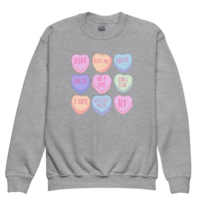 Kids Monogrammed 'Candy Hearts' Crewneck Sweatshirt - United Monograms