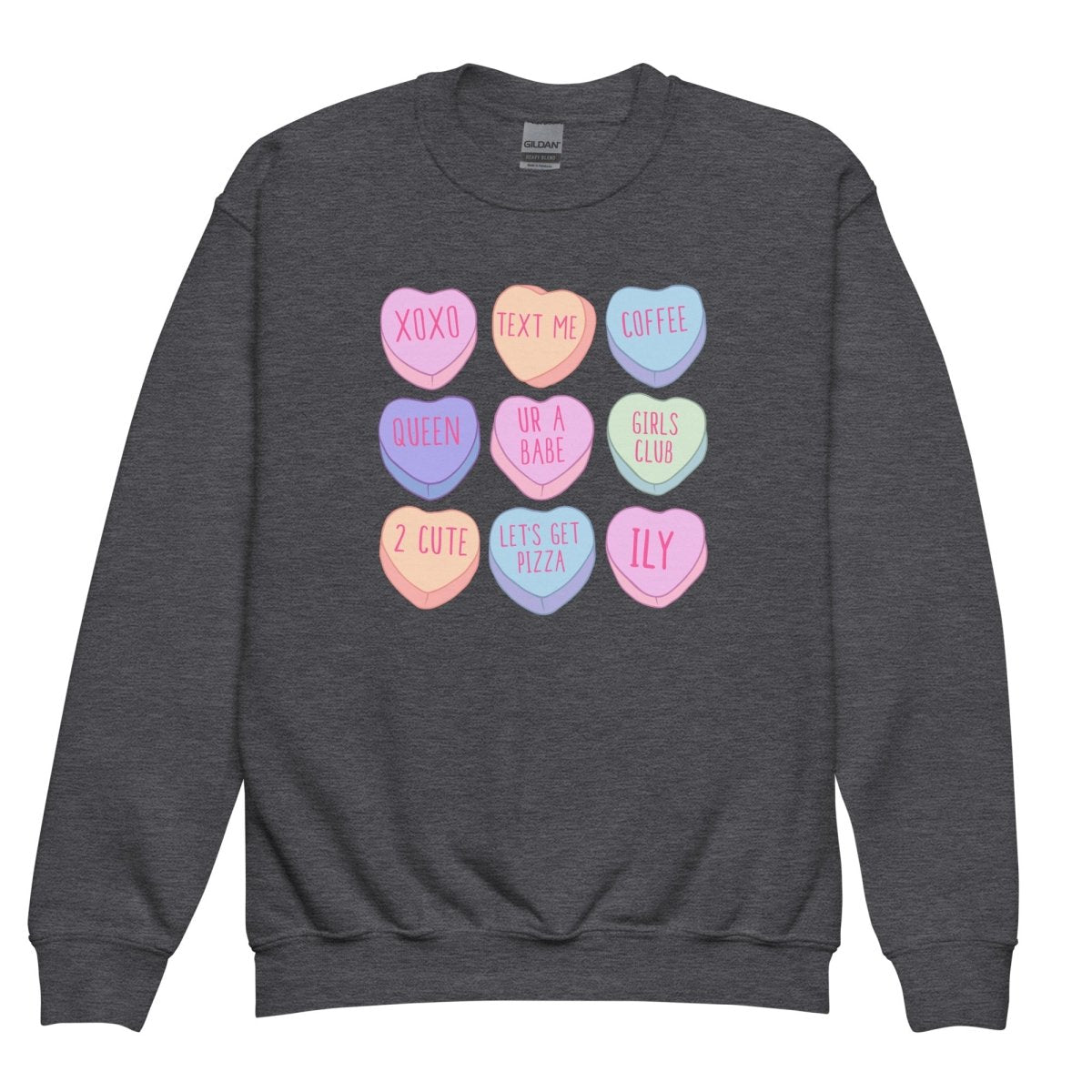 Kids Monogrammed 'Candy Hearts' Crewneck Sweatshirt - United Monograms