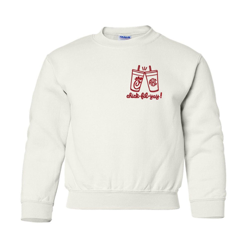 Kids Monogrammed Chick Cheers Crewneck Sweatshirt - United Monograms