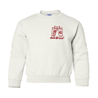 Kids Monogrammed Chick Cheers Crewneck Sweatshirt - United Monograms