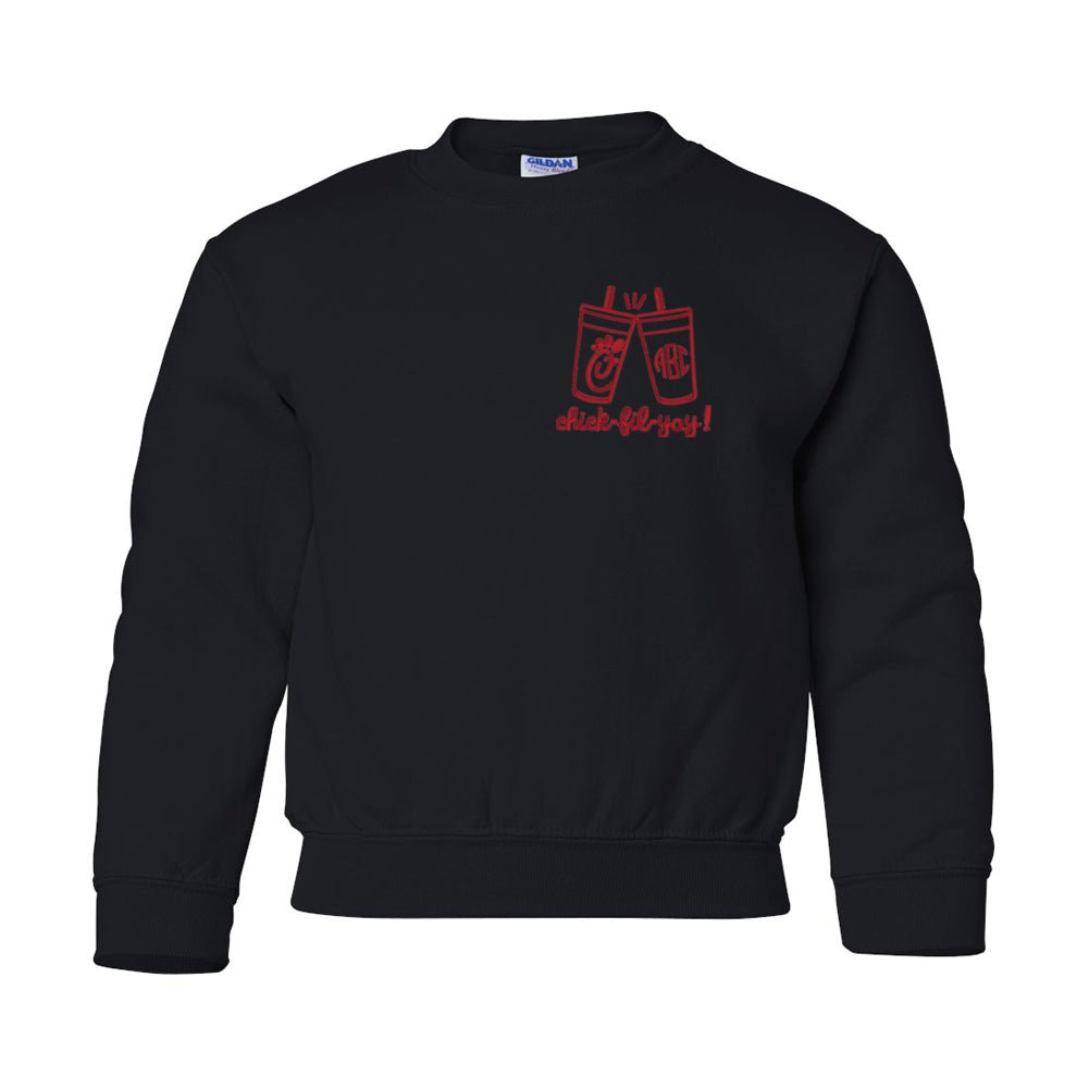 Kids Monogrammed Chick Cheers Crewneck Sweatshirt - United Monograms