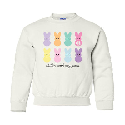 Kids Monogrammed 'Chillin' With My Peeps' Crewneck Sweatshirt - United Monograms