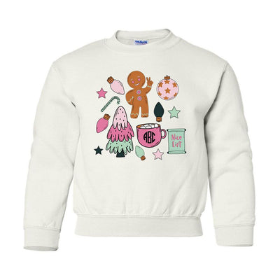 Kids Monogrammed 'Christmas Doodles' Crewneck Sweatshirt - United Monograms