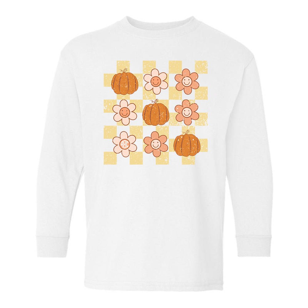 Kids Monogrammed 'Daisy Pumpkin' Long Sleeve T-Shirt - United Monograms
