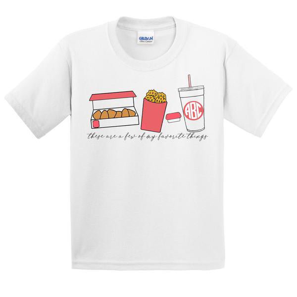 Kids Monogrammed 'Favorite Things' Fast Food T-Shirt - United Monograms