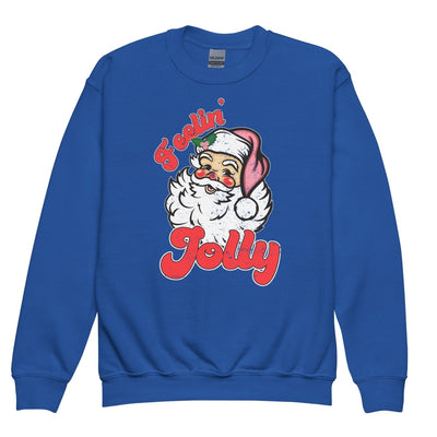 Kids Monogrammed 'Feelin' Jolly' Santa Crewneck Sweatshirt - United Monograms