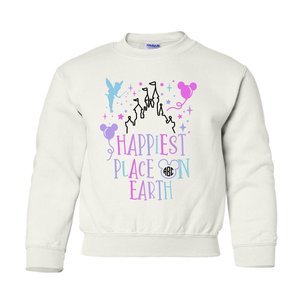 Kids Monogrammed 'Happiest Place on Earth' Crewneck Sweatshirt - United Monograms