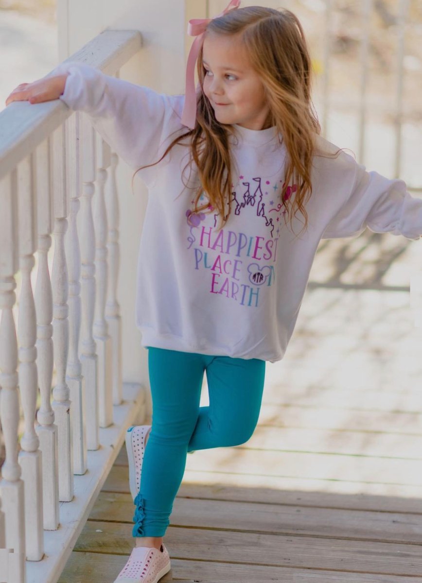 Kids Monogrammed 'Happiest Place on Earth' Crewneck Sweatshirt - United Monograms