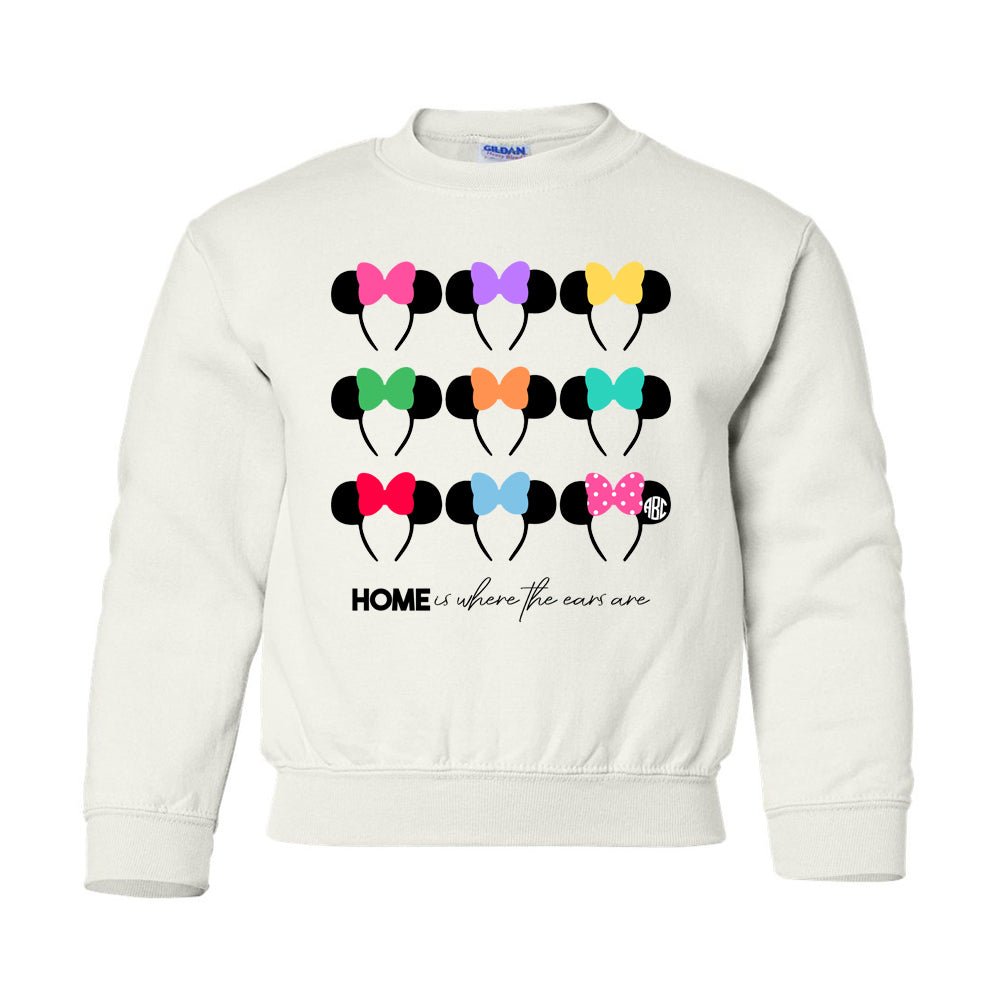 Kids Monogrammed 'Home is Where the Ears Are' Crewneck Sweatshirt - United Monograms