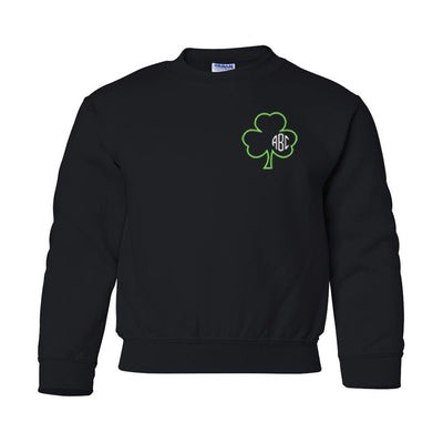 Kids Monogrammed Irish Shamrock Crewneck Sweatshirt - United Monograms
