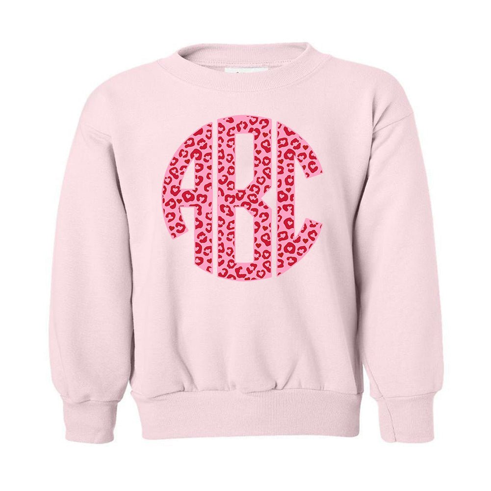 Kids Monogrammed 'Leopard Love' Big Print Crewneck Sweatshirt - United Monograms