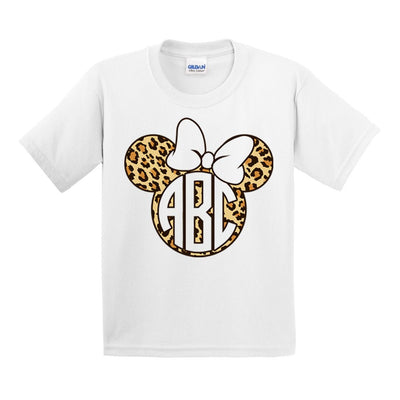 Kids Monogrammed 'Leopard Minnie Mouse' T-Shirt - United Monograms