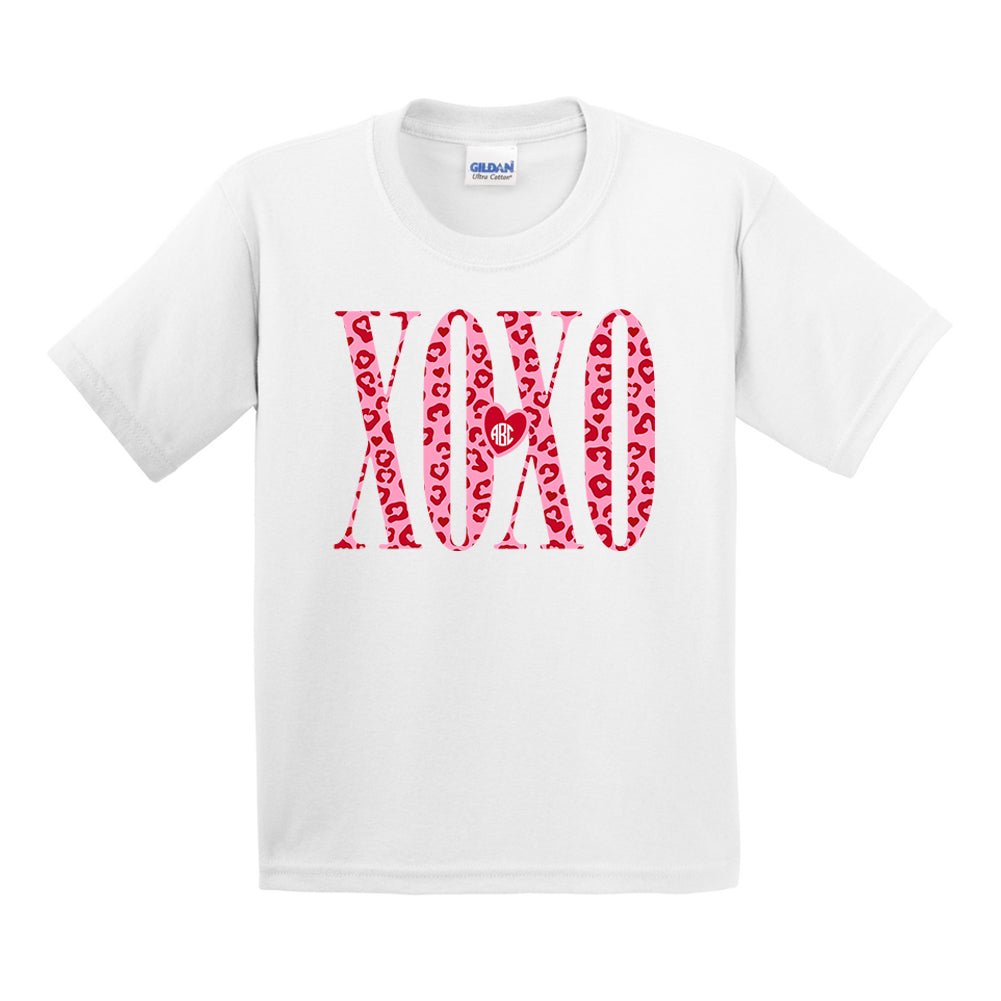 Kids Monogrammed 'Leopard XOXO' T-Shirt - United Monograms