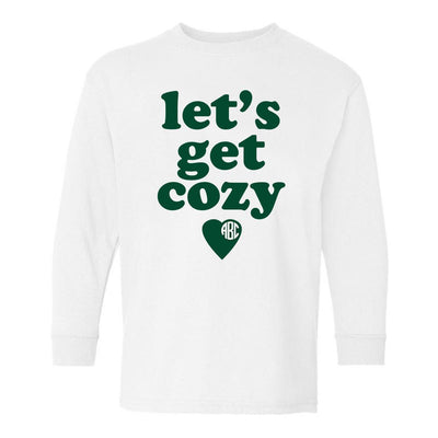 Kids Monogrammed 'Let's Get Cozy' Long Sleeve T-Shirt - United Monograms