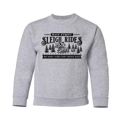 Kids Monogrammed 'Main Street Mickey Sleigh Rides' Crewneck Sweatshirt - United Monograms