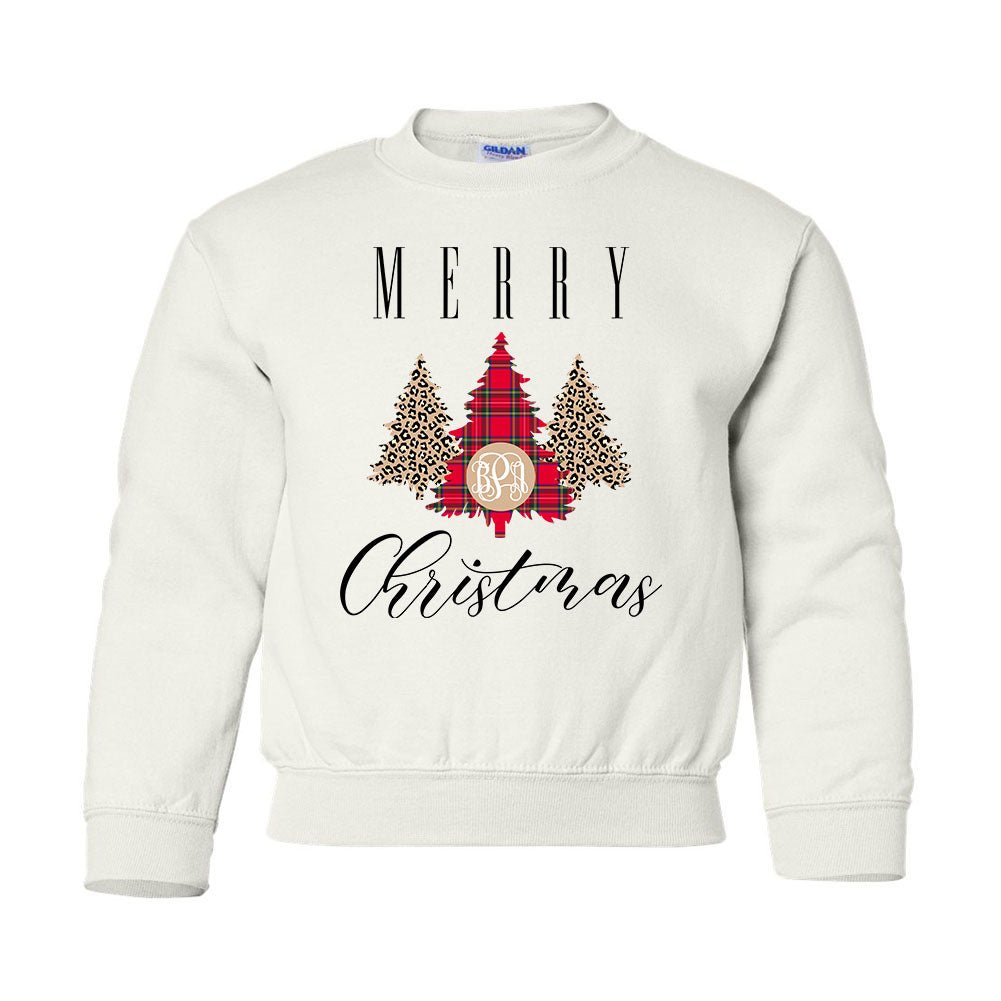 Kids Monogrammed 'Merry Christmas' Pattern Crewneck Sweatshirt - United Monograms