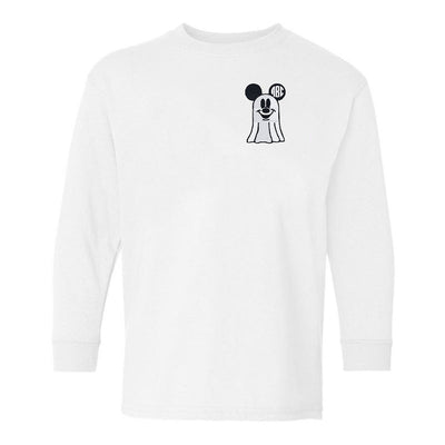 Kids Monogrammed Mickey Ghost Long Sleeve T-Shirt - United Monograms