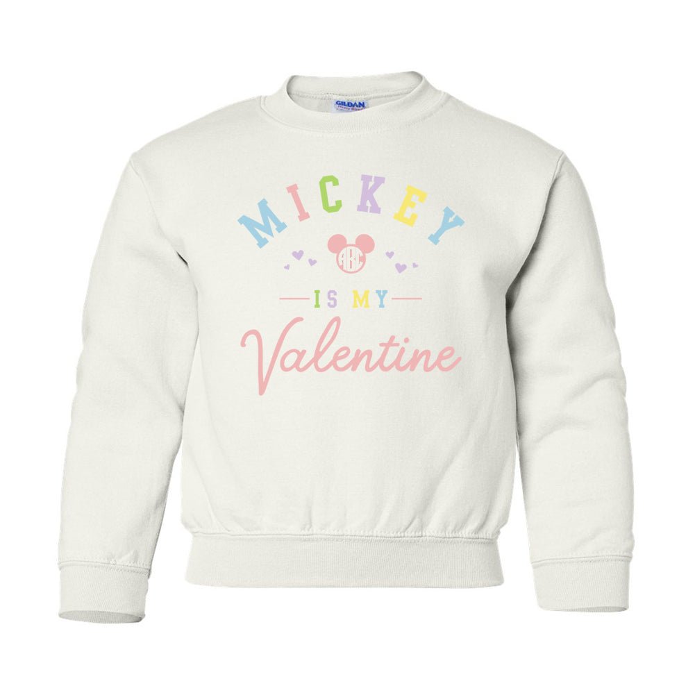 Kids Monogrammed 'Mickey Is My Valentine' Crewneck Sweatshirt - United Monograms