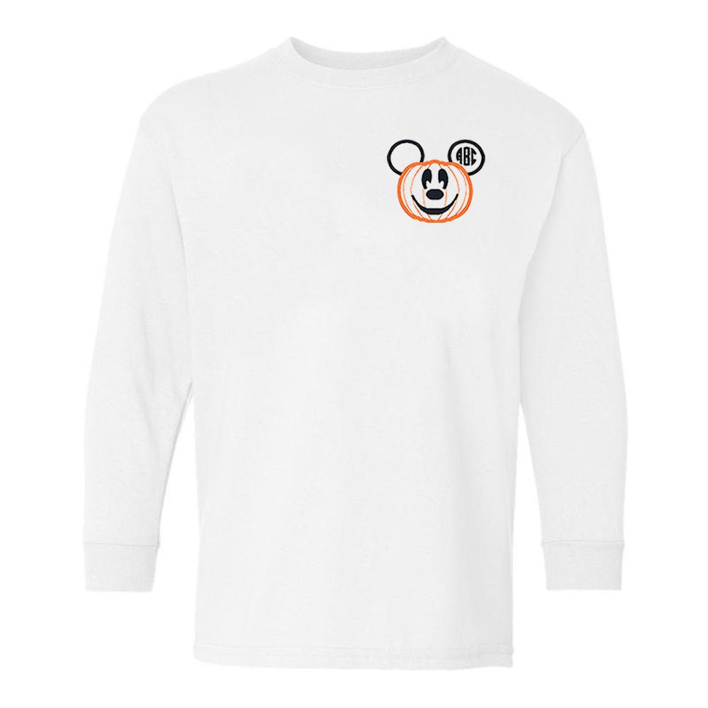 Kids Monogrammed Mickey Pumpkin Long Sleeve T-Shirt - United Monograms