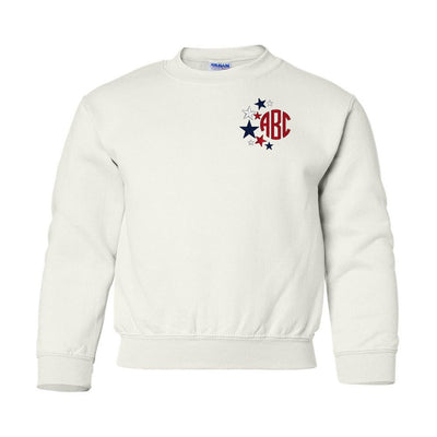 Kids Monogrammed Patriotic Stars Crewneck Sweatshirt - United Monograms