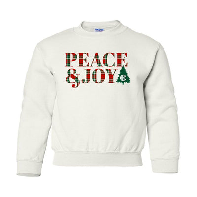 Kids Monogrammed 'Peace & Joy' Crewneck Sweatshirt - United Monograms