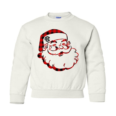 Kids Monogrammed 'Plaid Santa' Crewneck Sweatshirt - United Monograms