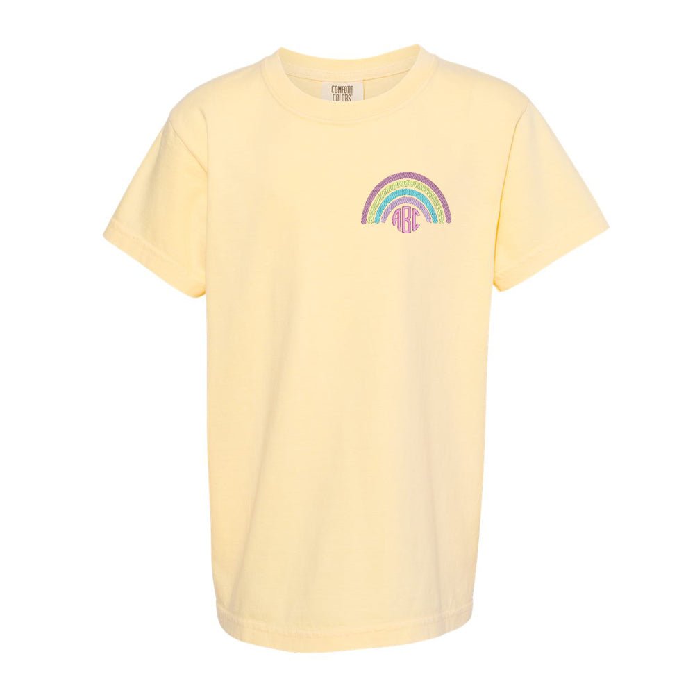 Kids Monogrammed Rainbow Comfort Colors T-Shirt - United Monograms