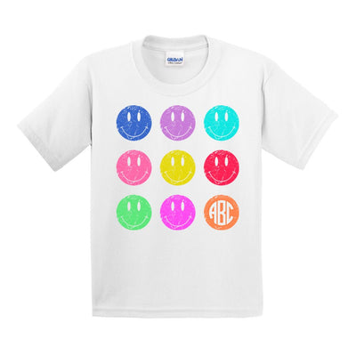 Kids Monogrammed 'Retro Smileys' T-Shirt - United Monograms