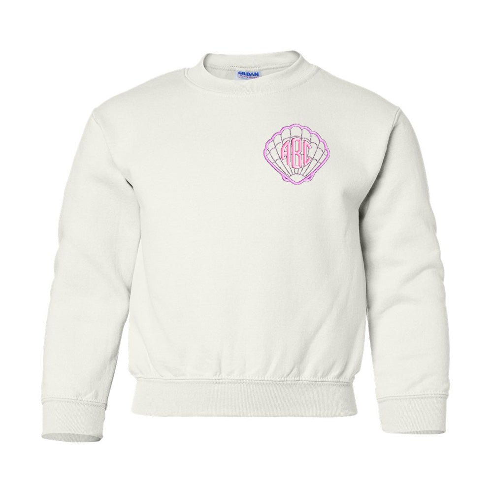 Kids Monogrammed Seashells Crewneck Sweatshirt - United Monograms