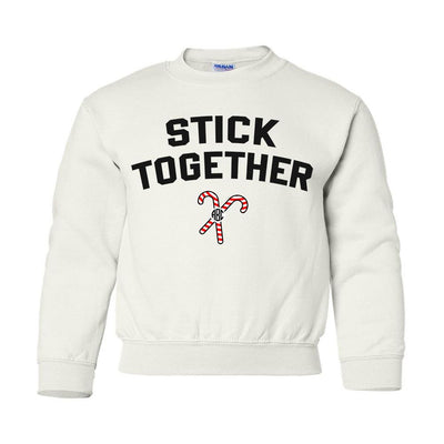 Kids Monogrammed 'Stick Together' Candy Canes Crewneck Sweatshirt - United Monograms