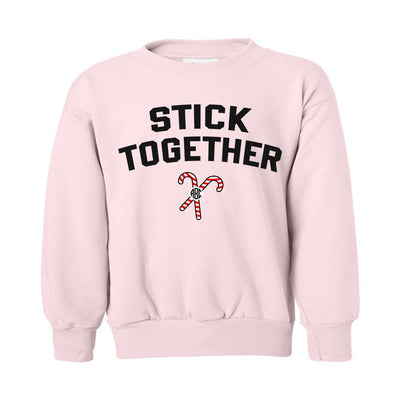 Kids Monogrammed 'Stick Together' Candy Canes Crewneck Sweatshirt - United Monograms