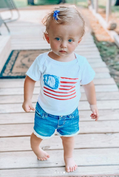 Kids Monogrammed 'Watercolor American Flag' T-Shirt - United Monograms