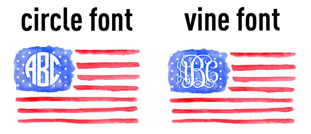 Kids Monogrammed 'Watercolor American Flag' T-Shirt - United Monograms