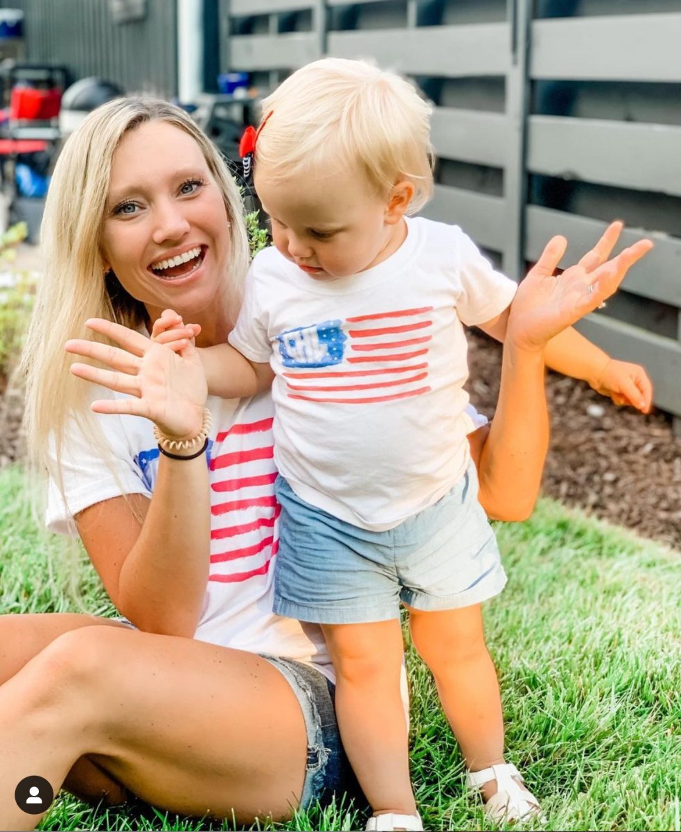 Kids Monogrammed 'Watercolor American Flag' T-Shirt - United Monograms