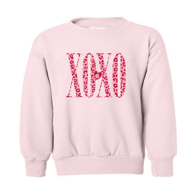 Kids Monogrammed 'XOXO Leopard' Crewneck Sweatshirt - United Monograms