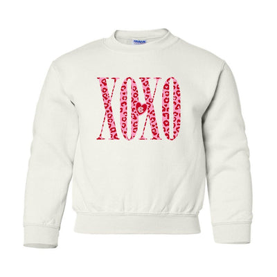 Kids Monogrammed 'XOXO Leopard' Crewneck Sweatshirt - United Monograms