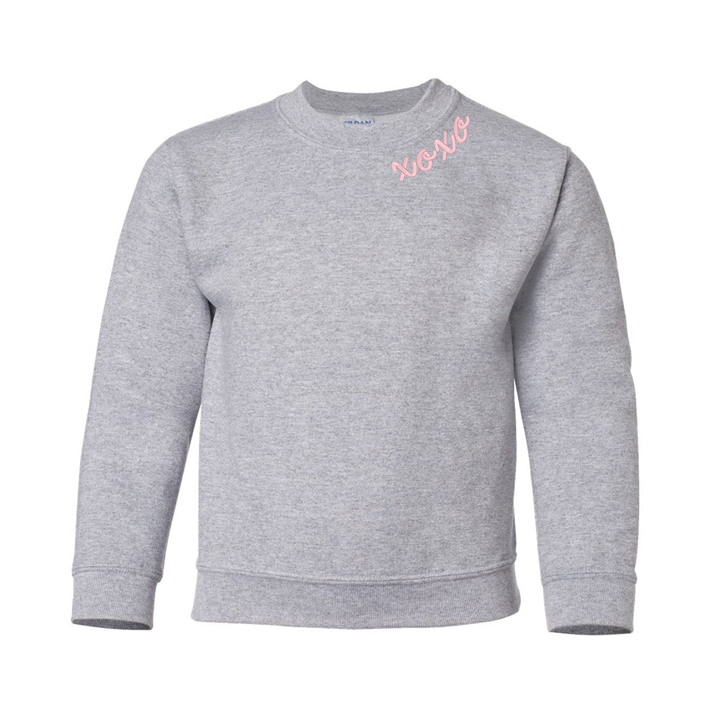 Kids Monogrammed XOXO Script Crewneck Sweatshirt - United Monograms