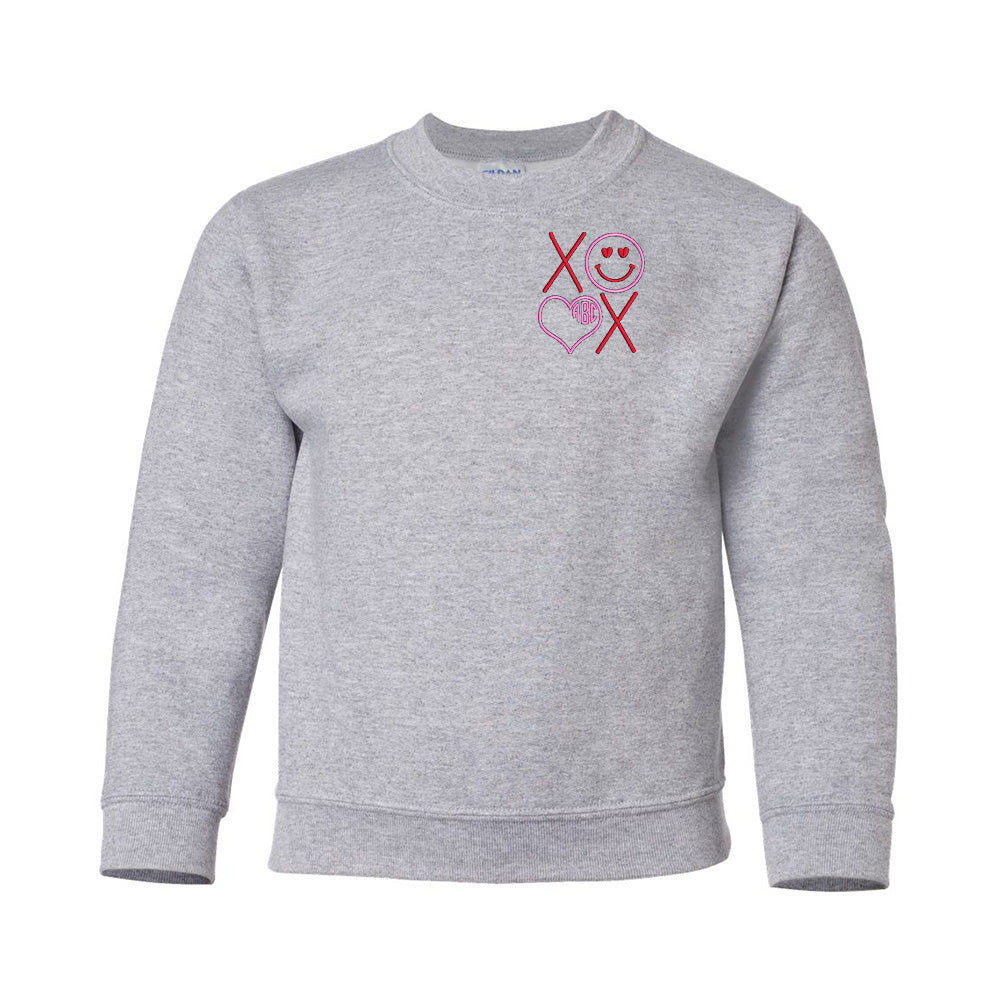 Kids Monogrammed XOXO Smiley Crewneck Sweatshirt - United Monograms