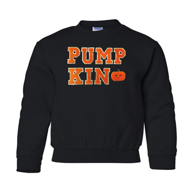 Kids Pumpkin Letter Patch Crewneck Sweatshirt - United Monograms