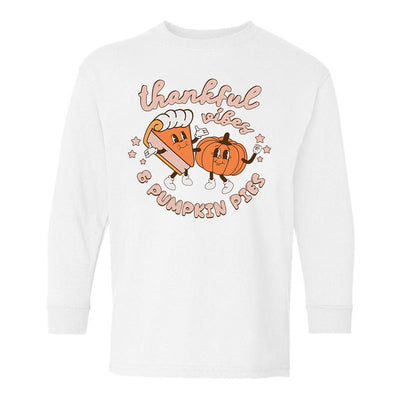 Kids 'Thankful Vibes & Pumpkin Pies' Long Sleeve T-Shirt - United Monograms
