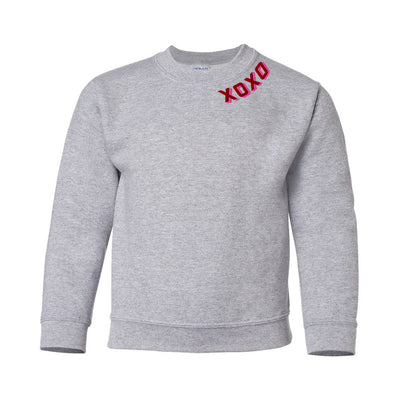 Kids XOXO Shadow Block Embroidered Crewneck Sweatshirt - United Monograms