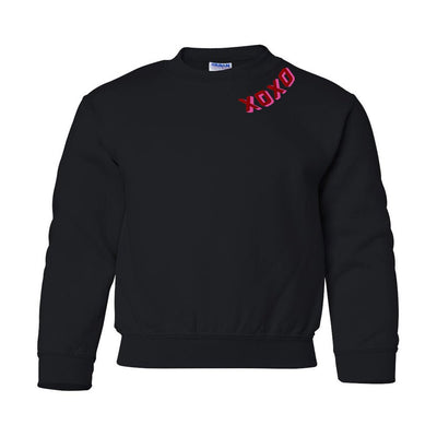 Kids XOXO Shadow Block Embroidered Crewneck Sweatshirt - United Monograms